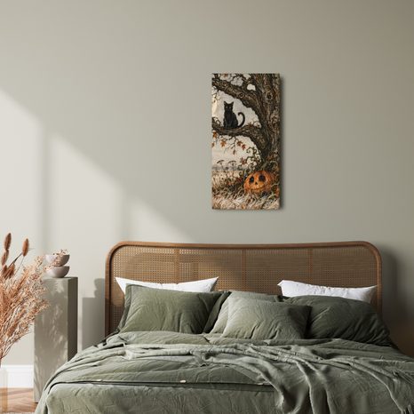 WANDBILD LEBENSBAUM IN GEHEIMNISVOLLER NACHT - HALLOWEEN- UND HORROR-BILDER - BILDER
