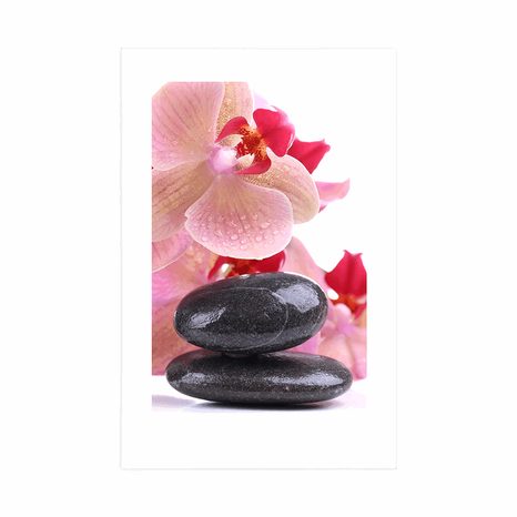POSTER WITH MOUNT SPA STONES AND AN ORCHID - FENG SHUI - POSTERS