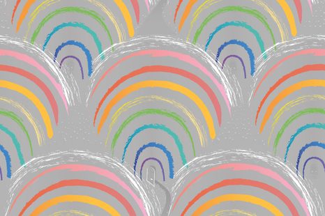 SAMOLEPÍCÍ TAPETA VESELÉ DUHOVÉ DOMEČKY - SAMOLEPÍCÍ TAPETY - TAPETY