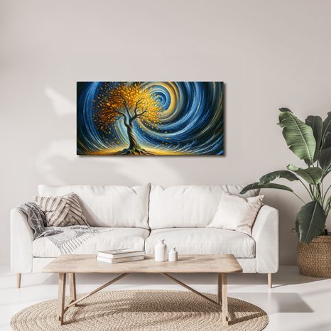 KÉP VARÁZSLATOS ÖRVÉNY ARANY LEVELEKKEL - ÉLETFÁK KÉPEK - KÉPEK