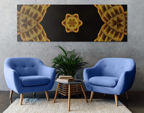 TABLOU MANDALA INTERESANTĂ AURIE - TABLOURI FENG SHUI - TABLOURI