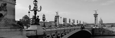 OBRAZ MOST ALEXANDRA III. V PAŘÍŽI V ČERNOBÍLÉM PROVEDENÍ - ČERNOBÍLÉ OBRAZY - OBRAZY