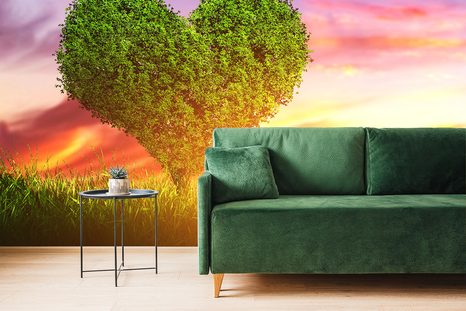 SAMOLEPÍCÍ TAPETA STROM VE TVARU SRDCE - SAMOLEPÍCÍ TAPETY - TAPETY