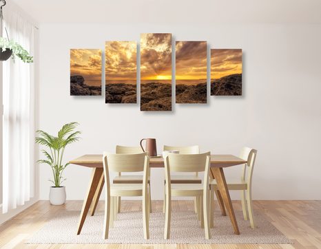 5-DÍLNÝ OBRAZ SKÁLY MOŘE - OBRAZY PŘÍRODY A KRAJINY - OBRAZY