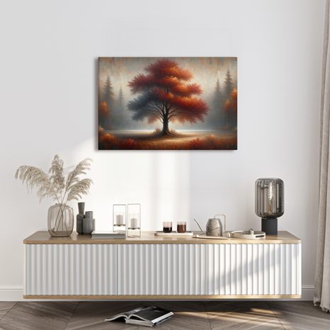 OBRAZ PODZIMNÍ STROM ŽIVOTA V MLZE - OBRAZY STROMY ŽIVOTA - OBRAZY