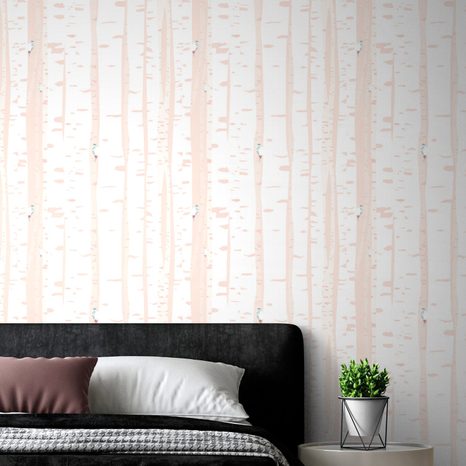 SELF ADHESIVE WALLPAPER PINK BIRCH TREES - SELF-ADHESIVE WALLPAPERS - WALLPAPERS