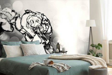 ÖNTAPADÓ TAPÉTA SZEGFŰ FEKETE FEHÉRBEN - ÖNTAPADÓ TAPÉTÁK - TAPÉTÁK