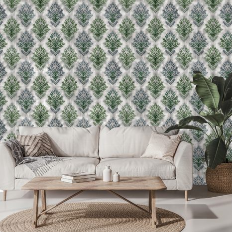 FOTOTAPETA ZELENÉ VINTAGE ORNAMENTY - VZOROVANÉ TAPETY - TAPETY