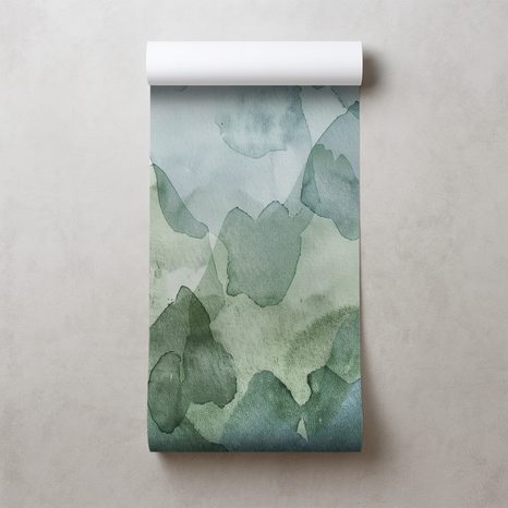 TAPETA AKVARELNE ZELENE MRLJE - APSTRAKTNE TAPETE - TAPETE
