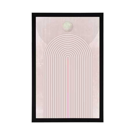 POSZTER MODERN RÓZSASZÍN SZIVÁRVÁNY MID-CENTURY. - MOTÍVUMOK A MŰHELYÜNKBŐL - POSZTEREK