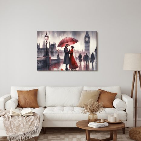 WANDBILD LIEBESPAAR IN LONDON - BILDER MIT LIEBESMOTIVEN - BILDER