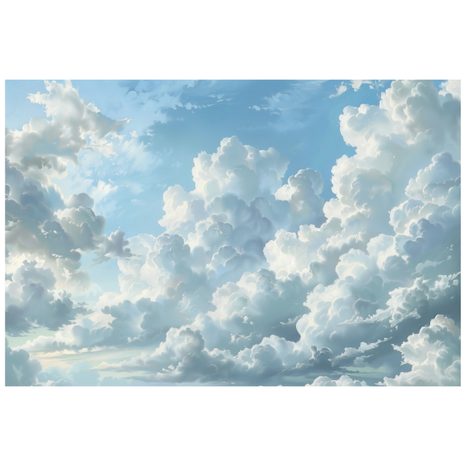 TAPET AUTOADEZIV NORI ALBI PUFOȘI PE CER ALBASTRU - TAPET NATURĂ - TAPETURI