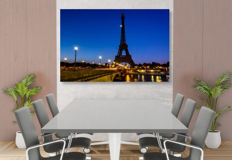 WANDBILD EIFFELTURM BEI NACHT - BILDER VON STÄDTEN - BILDER