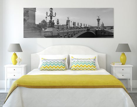 OBRAZ MOST ALEXANDRA III. V PAŘÍŽI V ČERNOBÍLÉM PROVEDENÍ - ČERNOBÍLÉ OBRAZY - OBRAZY