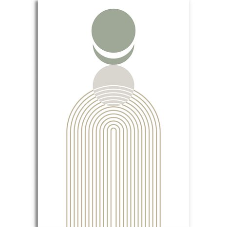 TABLOU CURCUBEU MODERN CU CERCURI MID-CENTURY - TABLOURI ABSTRACTE - TABLOURI