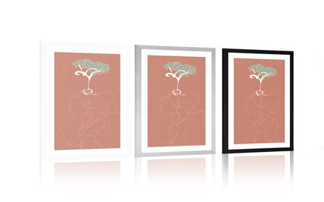 PLAKÁT S PASPARTOU KOŘENY LÁSKY - MOTIVY Z NAŠÍ DÍLNY - PLAKÁTY