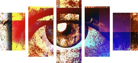 5-DÍLNÝ OBRAZ SURREALISTICKÉ OKO - ABSTRAKTNÍ OBRAZY - OBRAZY