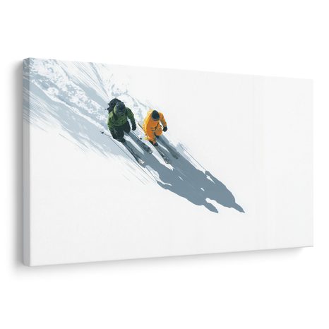 QUADRO SU TELA – SCI ALPINO INNEVATO - QUADRI NATALIZI E INVERNALI - STAMPE E QUADRI