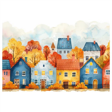 SLIKA JESENSKO SELO S KUĆAMA - ŠARENE KUĆE - SLIKE