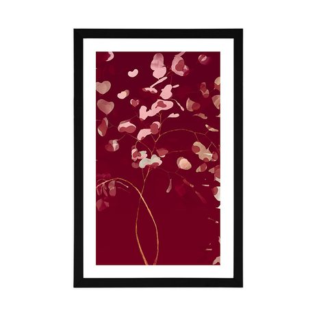 POSTER MIT PASSEPARTOUT ZWEIG DER LIEBE - MOTIVE AUS UNSERER WERKSTATT - POSTER