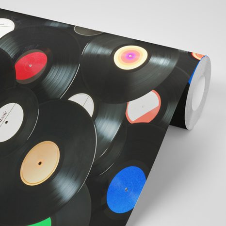 FOTOTAPETE RETRO-PLATTEN - VINTAGE- UND RETRO-TAPETEN - TAPETEN