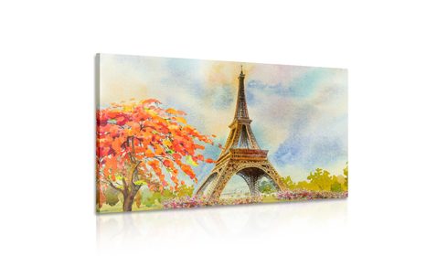 OBRAZ EIFFELOVA VĚŽ V PASTELOVÝCH BARVÁCH - OBRAZY MĚSTA - OBRAZY