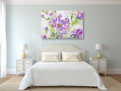 CANVAS PRINT PAINTED SUMMER FLOWERS - PICTURES FLOWERS - PICTURES