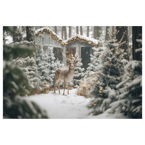 OBRAZ VÁNOČNÍ JELEN V LESE - VÁNOČNÍ A ZIMNÍ OBRAZY - OBRAZY