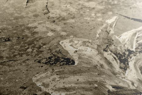 QUADRO SU TELA – PEONIE DIPINTE MODERNE IN VERSIONE SEPPIA - QUADRI BIANCO E NERO - STAMPE E QUADRI