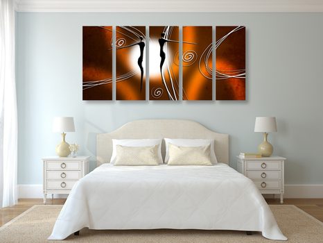 5-DIELNY OBRAZ ETNO LÁSKA - ABSTRAKTNÉ OBRAZY - OBRAZY