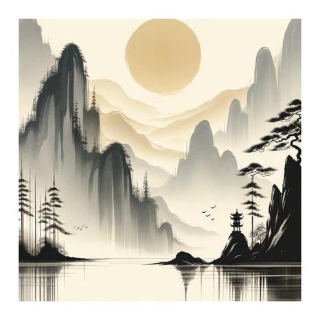 OBRAZ CHRÁM U JEZERA - OBRAZY JEZERA - OBRAZY