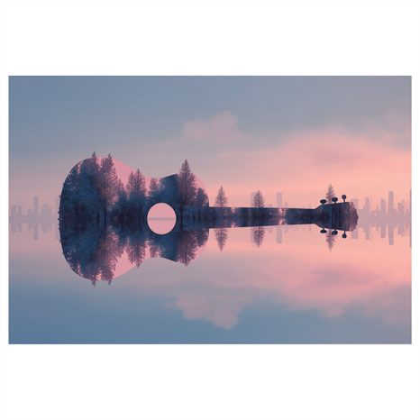 WANDBILD NATUR IN GITARRENKLÄNGEN - MUSIKBILDER - BILDER