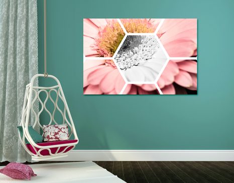 КАРТИНА НА ПЛАТНО – ГЕРГИНА В ШЕСТОЪГЪЛНИК - КАРТИНИ С ЦВЕТЯ - КАРТИНИ