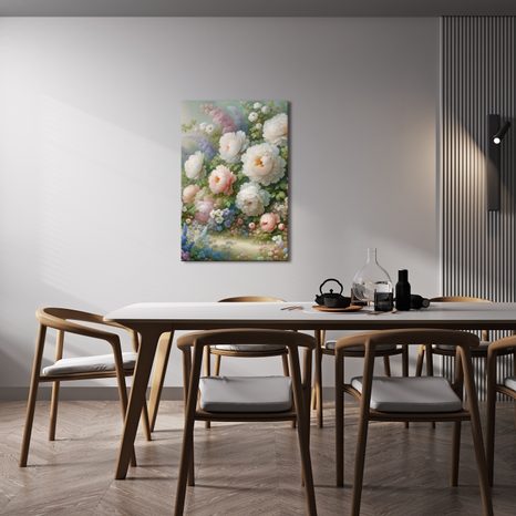 OBRAZ ZAHRADA PLNÁ PIVONĚK A LETNÍCH KVĚTŮ - PICTURES FLOWERS - PICTURES