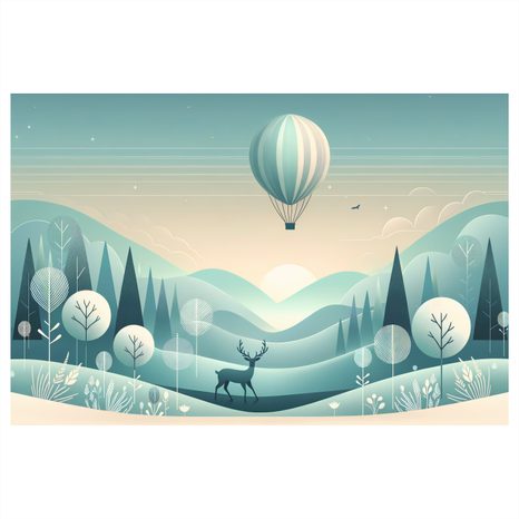 OBRAZ JELEN POD BALÓNEM - OBRAZY JELENI - OBRAZY