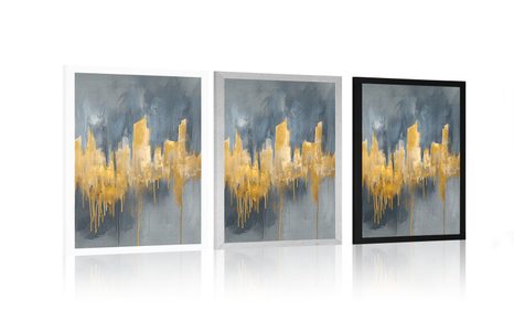 POSTER – PITTURA A OLIO ASTRATTA DORATA - ASTRATTO E MODELLATO - POSTER