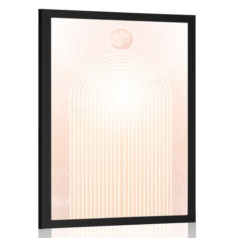 PLAKAT MODERNA DUGA BOJE BRESKVE MID-CENTURY - MOTIVI IZ NAŠE RADIONICE - PLAKATI