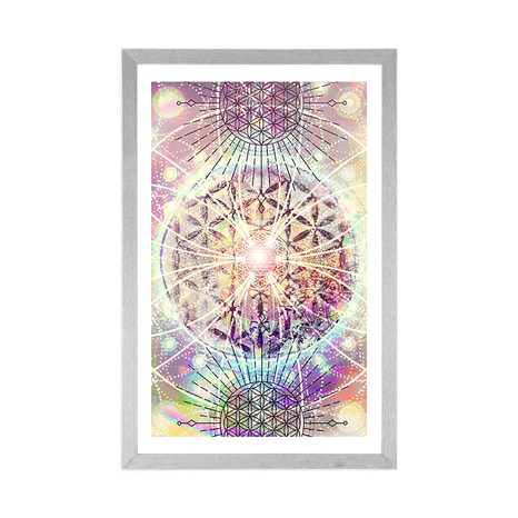 PLAKAT S PASPARTUOM MANDALA U ZANIMLJIVOM DIZAJNU - FENG SHUI - PLAKATI