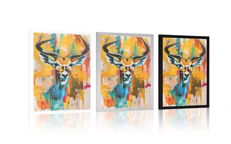 POSTER – ANTILOPE CON IMITAZIONE PITTURA - CERVO - POSTER