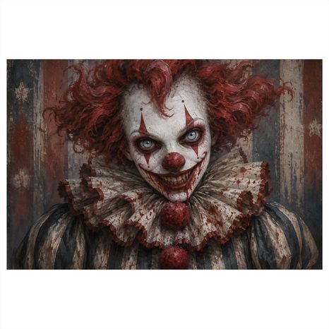 OBRAZ DĚSIVÝ KLAUN S RUDÝMI VLASY - HALLOWEENSKÉ A HOROROVÉ OBRAZY - OBRAZY