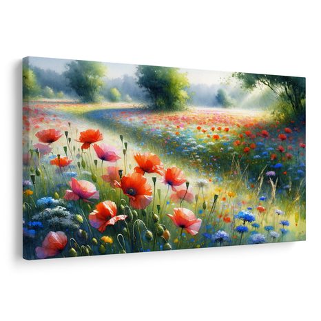 WANDBILD ZAUBER EINES SOMMERMORGENS AUF DER WIESE - WANDBILDER FELDER UND WIESEN - BILDER