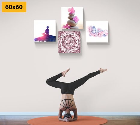 SET OBRAZŮ FENG SHUI V RŮŽOVÉM PROVEDENÍ - SESTAVY OBRAZŮ - OBRAZY