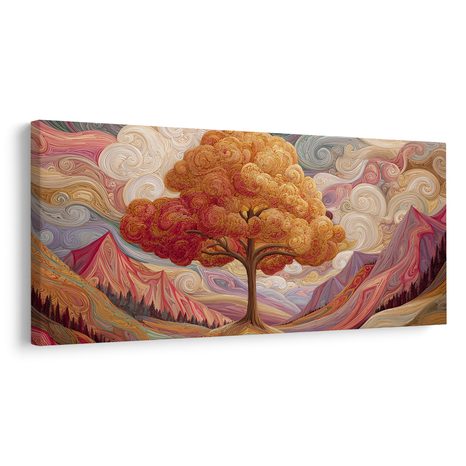 OBRAZ BAREVNÝ STROM ŽIVOTA S HORAMI - OBRAZY STROMY ŽIVOTA - OBRAZY