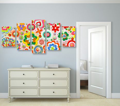 КАРТИНИ ОТ 5 ЧАСТИ – АБСТРАКЦИЯ НА ЦВЕТЯ - КАРТИНИ ЗА ДЕЦА - КАРТИНИ