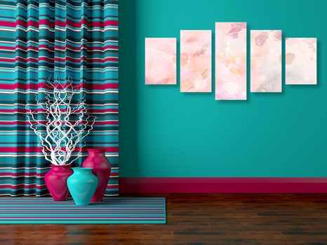 5-TEILIGES WANDBILD BLÄTTER MIT EINEM PASTELL-TOUCH - BILDER BÄUME UND LAUB - BILDER