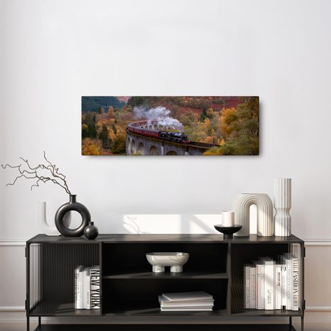 QUADRO SU TELA – VIAGGIO IN TRENO NELLA VALLE - QUADRI DI NATURA E PAESAGGIO - STAMPE E QUADRI