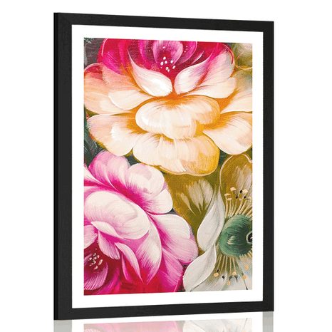 POSTER WITH MOUNT IMPRESSIONISTIC WORLD OF FLOWERS - FLOWERS - POSTERS