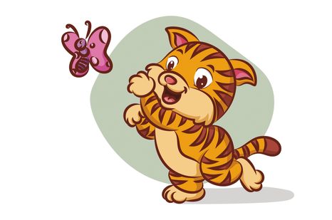 SAMOLEPÍCÍ TAPETA ROZTOMILÉ KOTĚ S MOTÝLEM - SAMOLEPÍCÍ TAPETY - TAPETY