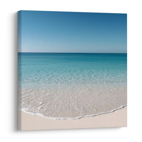 CANVASTAVLA AZURBLÅ HORISONT ÖVER SANDSTRAND - TAVLOR MED HAV OCH STRAND - TAVLOR