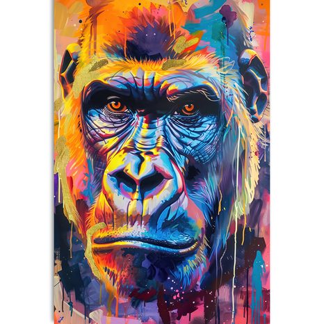 WANDBILD GORILLA ALS GEMÄLDE-NACHAHMUNG - WANDBILDER AFFEN - BILDER